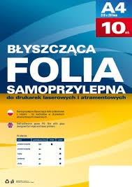 KOSZULKI SAMOPRZYLEPNA FOLIA DO DRUKAREK LASEROWYCH 10 ARK.