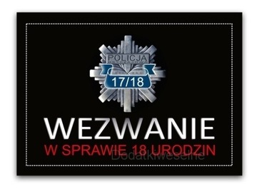 Zaproszenie na 18 urodziny Wezwanie - ZX8500