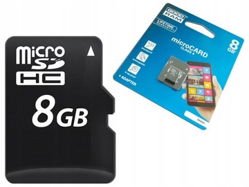 8 GB GOODRAM karta micro SDHC 8GB microSD +ad SD