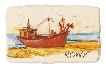 Magnes na lodówkę kamień pamiątka ROWY 153B