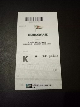 Bilet Lechia Gdańsk - Legia Warszawa 9.12.2018