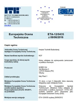 Набор анкеров из химической смолы NCF 300 + 10x130