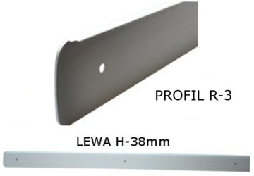 Listwa boczna lewa do blatu 38mm alu profil R-3