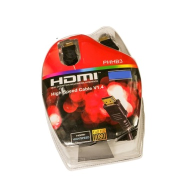 Kabel przewód HDMI 5m Full HD V1.4 3D blister