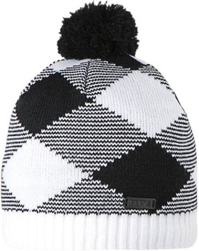 Шапочка Barts Greg Beanie черная с помпоном в клетку*W-Wa