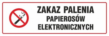 ZNAK ZAKAZ PALENIA e-PAPIEROSÓW PCV