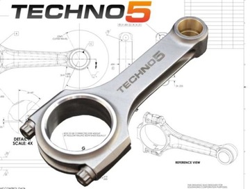 Kute korbowody TECHNO5 Audi/VW 1.8T (Pin 19 mm.)