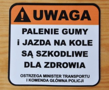 uwaga palenie GUMY szkodzi - naklejka - od duboisi