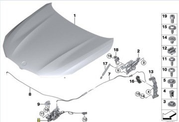 Петля капота BMW 7 серии модель G11/G12 7427052