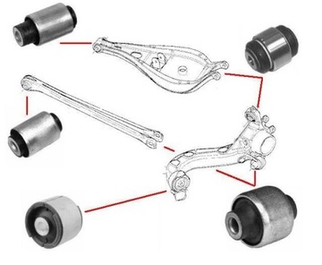 BMW E36 E46 WAHACZ TULEJA KOMPLET TYL 5szt MAXGEAR