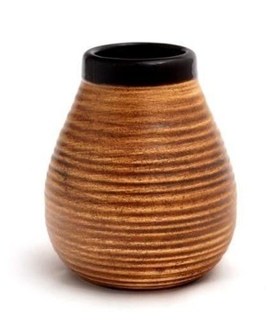 Matero Ceramiczne Brązowe w paski 350 ml