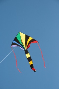 Разноцветный детский воздушный змей Черная Радуга 120 см