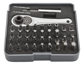 NEO TOOLS ZESTAW KOŃCÓWKI WKRĘTAKOWE BITY 38 ELEMENTÓW 60HRC + ETUI 06-105