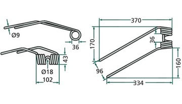 Грабли-сеноворошилки DEUTZ FAHR KH левый