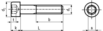 Винт с шестигранной головкой, черный, M3x8, Торцевая головка, 10 шт.