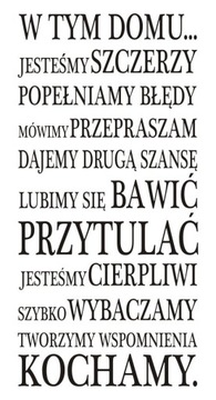 Napis na ścianę, naklejka - W tym domu ... - 74