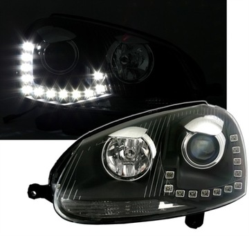 ЛАМПЫ VW GOLF 5 03-09 LED-STARLINE ЧЕРНЫЕ ДХО