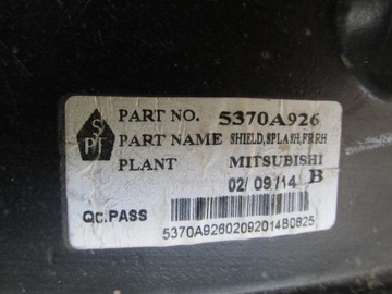 MITSUBISHI SPACE STAR II 13-19 PODBĚH PŘEDNÍ PRAVÉ 5370A926