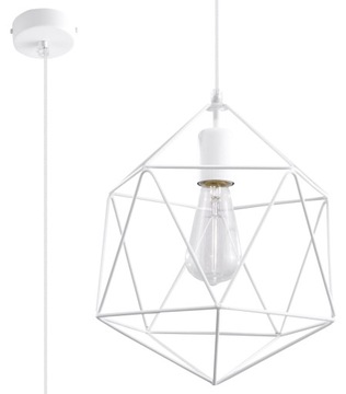 Lampa Wisząca Sufitowa Biała druciana GASPARE do jadalni salonu sypialni