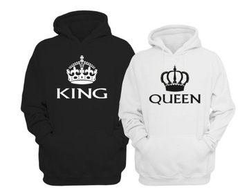 bluzy dla par z kapturem QUEEN i KING roz.L