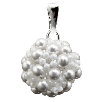 ARSYLION zawieszka z perłą Swarovski White i toho