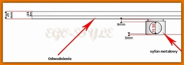 KESMET ODPŁYW Liniowy 120 cm Syfon STAL 10 Wzorów