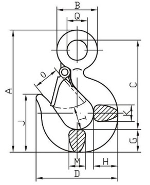 Крюк с проушиной и защитой - сертифицирован 1500 кг.