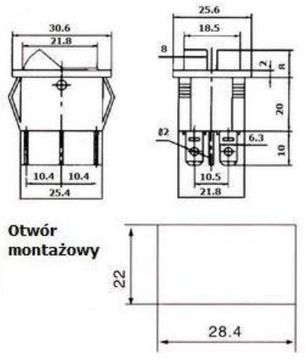 Двойной переключатель с красной подсветкой 1,1А