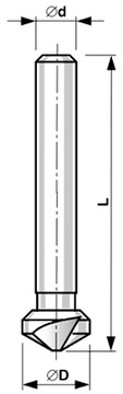 Зенковка Коническая фаска 6,3 мм 120 градусов