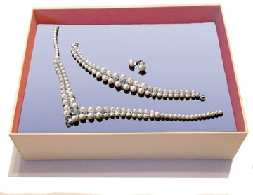 komplet SWAROVSKI elements biżuteria ślubna SREBRO