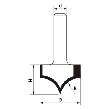 Концевая фреза с ЧПУ D=8xH=7,5/d=6xR=4