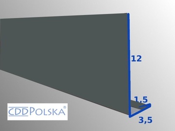 Нижняя ветрозащита 2 RAL 7016 МАТОВЫЙ ГРАФИТ, длина 1,25 м.