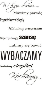Napis na ścianę naklejka - W tym domu ... - 71