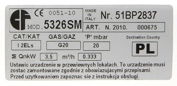 2 PALNIK KUCHENKA NA GAZ ZIEMNY-JEDYNA DO WEWNATRZ
