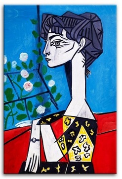 obraz PABLO PICASSO Jacqueline z kwiatami płótno