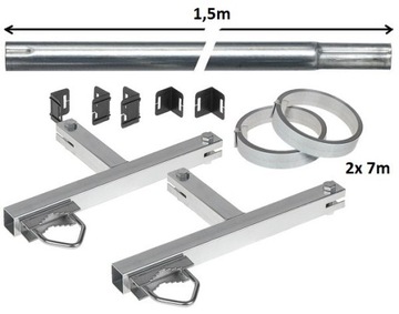 Obejma kominowa z taśmą 2 x 7m + rura maszt 1.5m