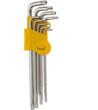 Klucze imbusowe TORX z otworem długie T10-50 9szt