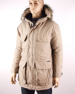 CAT CATERPILLAR BEIGE WINTER FUR PARKA JACKET r M