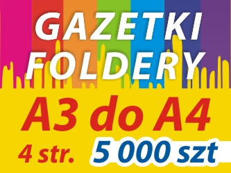 ULOTKI GAZETKI A3 do A4 5000 szt / 4str KOLOR 130g