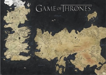 Gra o Tron Mapa Westeros i Essos - plakat 140x100