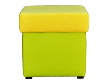 Pufa DUO COLOR eko skóra kolor zielony + Suedina