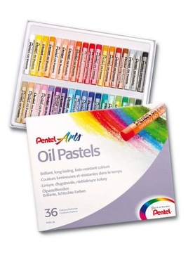 KREDKI PATTELOWE, PASTELE OLEJNE PENTEL 36 SZT, mocne i soczyste kolory