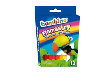 F184 FLAMASTRY 12 KOLORÓW BAMBINO MAZAKI PISAK m0m