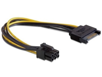 DELOCK 82924 Kabel zasil SATA PCI Express 6-Pin