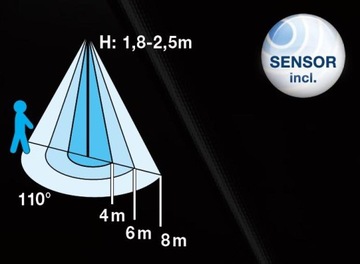Kinkiet Elewacyjny LED 2L Sensor Ruchu IP44 Inox