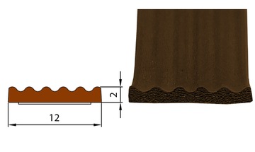 Уплотнитель оконный СД-47 12х2 мм Бронза