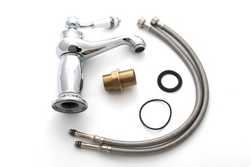 фото ориг. №6, Washbasin faucet freestanding retro chrome gloss