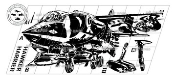 Наклейка на самолет HAWKER HARRIER II 118x60м №41