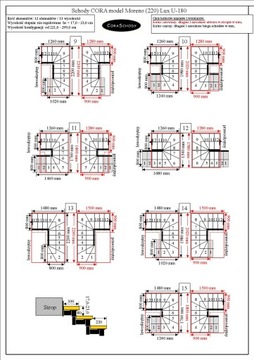 Лестница DUDA Moreno 220 LUX 02 U-180 12 элементов