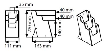 Подставка для листовок 3 x DL (1/3 A4)